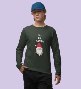 Gentleman SantaFull Sleeve T-shirt: Best Gift For Secret SantaGreen Perfect Gift For Boys Girls