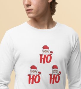 Santas Classic Laugh DesignFull Sleeve T-shirt ,White Christmas Edition PrintedFull Sleeve T-shirt |Best Gift For Friends Family Boys Girls