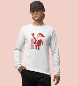 Funniest Santa : Funniest DesignerFull Sleeve T-shirt White Perfect Gift For Kids