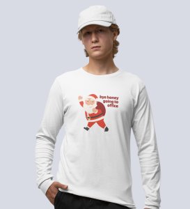 Employed Santa: Best DesignerFull Sleeve T-shirt White Best Gift For Secret Santa