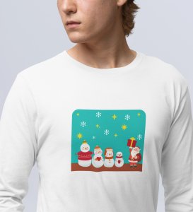 Santa's Squad: Cute DesignedFull Sleeve T-shirt White Perfect Gift For kids