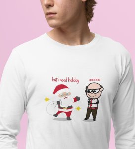 Corporate Santa: Funny DesignedFull Sleeve T-shirt White Best Gift For Secret Santa