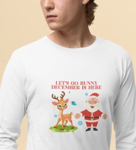 Snow Falls, Christmas Calls: Beautifully DesignedFull Sleeve T-shirt White Perfect Gift For Christmas Eve