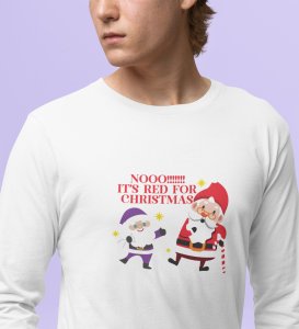 No Purple Only Red: Funniest DesignerFull Sleeve T-shirt White Best Gift For Boys Girls