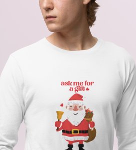 Generous Santa: Elegantly DesignedFull Sleeve T-shirt White Best Gift For Boys Girls