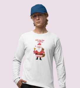 Generous Santa: Elegantly DesignedFull Sleeve T-shirt White Best Gift For Boys Girls