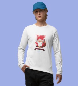 Angry Young Santa: Cute Santa DesignedFull Sleeve T-shirt White Unique Gift For Secret Santa