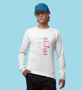 Angry Tall Snowman: Funny DesignerFull Sleeve T-shirt White Most Liked Gift For Secret Santa