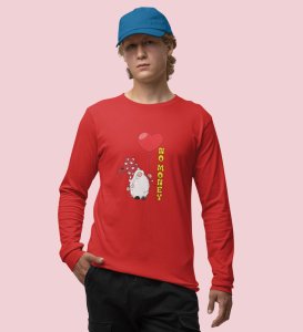 No Money: Cute Santa No Money ChristmasFull Sleeve T-shirt Red - BPA-Free, Leak-Proof Design - Ideal for Festive Outdoor Adventures Gift