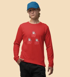 Santas Classic Laugh DesignFull Sleeve T-shirt ,Red Christmas Edition PrintedFull Sleeve T-shirt |Best Gift For Friends Family Boys Girls