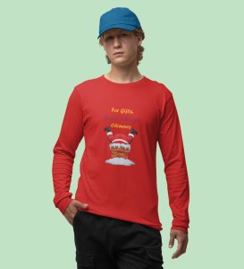 Big Chimney Bigger Gifts: Revamp your Joy Red Cutest SantaFull Sleeve T-shirt, Best Gift For Boys Girls