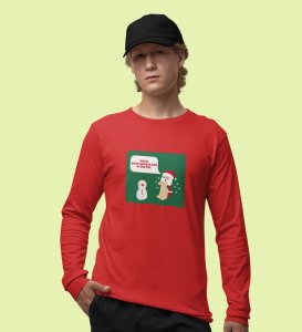 Prankster Santa: Funny DesignerFull Sleeve T-shirt Red Perfect Gift For Secret Santa