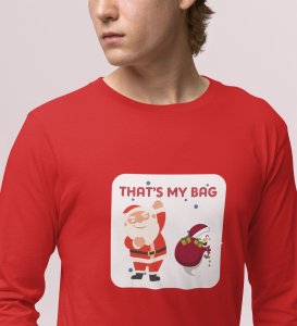 Cranky Little Santa: Funny DesignerFull Sleeve T-shirt Red Best Gift For Boys Girls