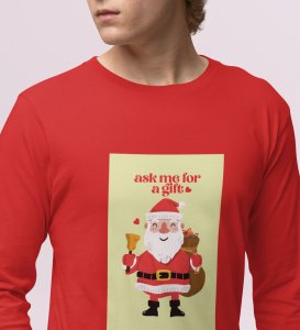Generous Santa: Elegantly DesignedFull Sleeve T-shirt Red Best Gift For Boys Girls