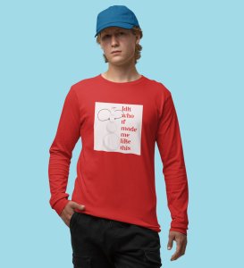 Angry Tall Snowman: Funny DesignerFull Sleeve T-shirt Red Most Liked Gift For Secret Santa