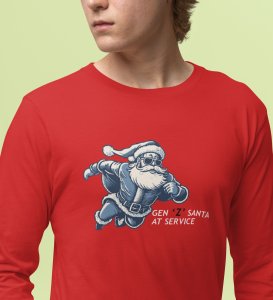 Stuck Santa In Chimney: Funniest DesignedFull Sleeve T-shirt: Cute Gift For Secret Santa