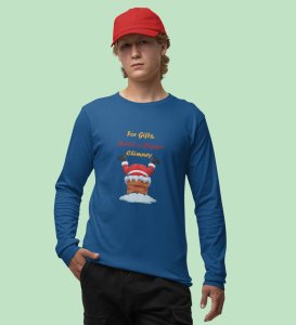 Big Chimney Bigger Gifts: Revamp your Joy withBlue Cutest SantaFull Sleeve T-shirt, Best Gift For Boys Girls