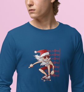 Savage Santa: Cool DesignerFull Sleeve T-shirt Blue Perfect Gift For Secret Santa