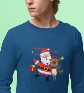 Happy Santa: Best DesignerFull Sleeve T-shirt Blue Best Gift For Kids