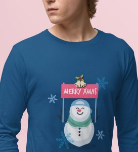 Christmas Bells: Best DesignerFull Sleeve T-shirt Blue Perfect Gift For Christmas Eve