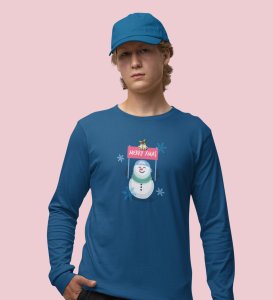 Christmas Bells: Best DesignerFull Sleeve T-shirt Blue Perfect Gift For Christmas Eve