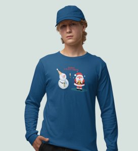 Snowman Chatters: Funny DesignedFull Sleeve T-shirt Blue Best Gift For Boys Girls