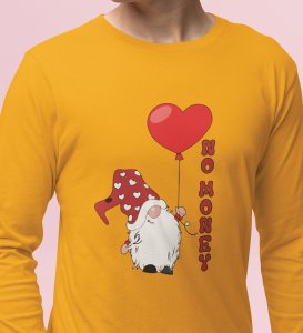 No Money: Cute Santa No Money ChristmasFull Sleeve T-shirt Yellow - BPA-Free, Leak-Proof Design - Ideal for Festive Outdoor Adventures Gift