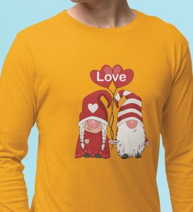 Lover Elves: Best ChristmasFull Sleeve T-shirt Yellow - Ideal for Staying Refreshed Gift for Husband Wife Love Boy Girl.