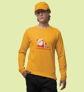 Vacational Santa: Humorously DesignedFull Sleeve T-shirt Yellow Best Gift For Secret Santa