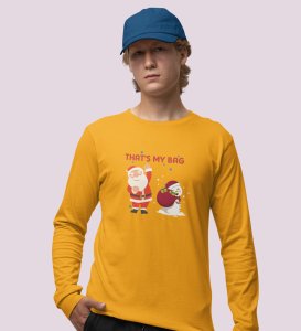 Cranky Little Santa: Funny DesignerFull Sleeve T-shirt Yellow Best Gift For Boys Girls