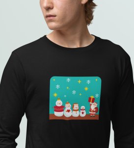 Santa's Squad: Cute DesignedFull Sleeve T-shirt Black Perfect Gift For kids