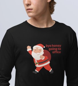 Employed Santa: Best DesignerFull Sleeve T-shirt Black Best Gift For Secret Santa