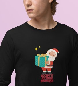 Gift Man Santa: Perfectly DesignedFull Sleeve T-shirt Black Best Gift For Boys Girls