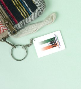 Tricolour Strength White Printed Key-Chain For Gifts