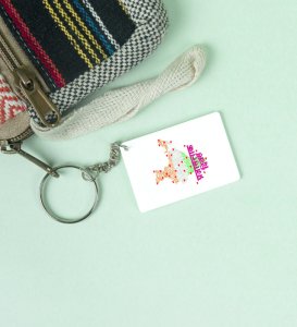 Republic Of India White Graphic Printed Key-Chain For Gifts
