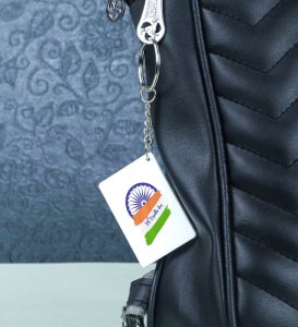 Indian Flag White Mens Printed Key-Chain For gifts