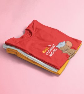 Bad Year Ending Red New Year Printed T-shirt For Mens