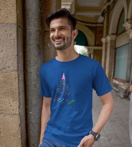 New year Bells Blue Men's Printed T-shirt For Mens Boys