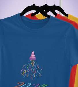 New year Bells Blue Men's Printed T-shirt For Mens Boys