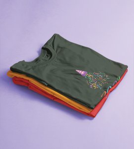 New year Bells Green Men's Printed T-shirt For Mens Boys