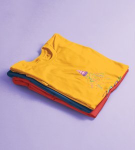 New year Bells Yellow Men's Printed T-shirt For Mens Boys