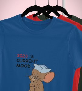 Bad Year Ending Blue New Year Printed T-shirt For Mens