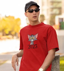 2023 Go Now Red Graphics Printed T-shirt For Mens On New Year Theme Best Gift For New Year