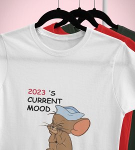 Bad Year Ending White New Year Printed T-shirt For Mens