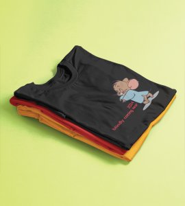 Come Faster 2024 Black Printed T-shirt For Mens On New Year Theme