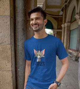 2023 Go Now Blue Graphics Printed T-shirt For Mens On New Year Theme Best Gift For New Year