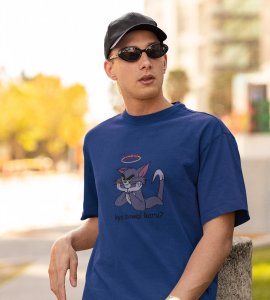 What To Say? Blue Men Printed T-shirt For Mens Boys