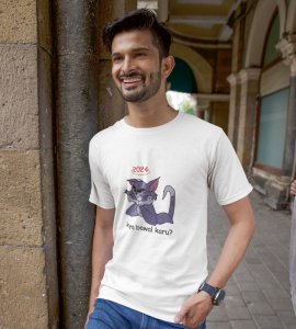 What To Say? White Men Printed T-shirt For Mens Boys