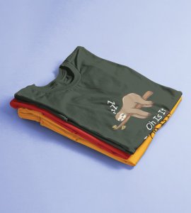 Sloth's New Year Green Graphic Printed T-shirt For Mens Boys