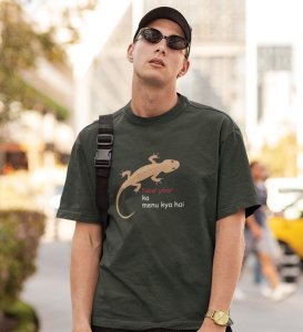 What's The Menu? Green Men Printed T-shirt For Mens Boys